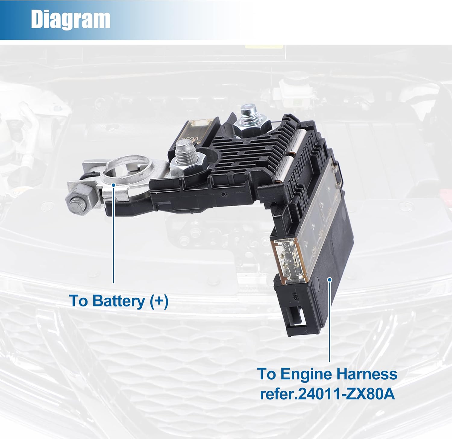 X AUTOHAUX 24380-JA00A Multi Block Fuse for Nissan Maxima Murano 2009 2010 2011 2012 2013 2014 5 Circuit Automotive Circuit Fuses 24380JA00A