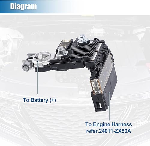 Miniatura 6 de X AUTOHAUX 24380-JA00A Multi Block Fusible para Nissan Maxima Murano 2009 2010 2011 2012 2013 2014 5 Circuito Automotriz Circuito Fusibles 24380JA00A