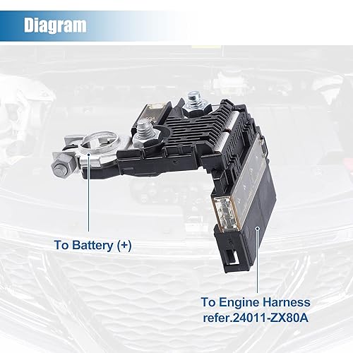 Miniatura 6 de X AUTOHAUX 24380-JA00A Multi Block Fusible para Nissan Maxima Murano 2009 2010 2011 2012 2013 2014 5 Circuito Automotriz Circuito Fusibles 24380JA00A