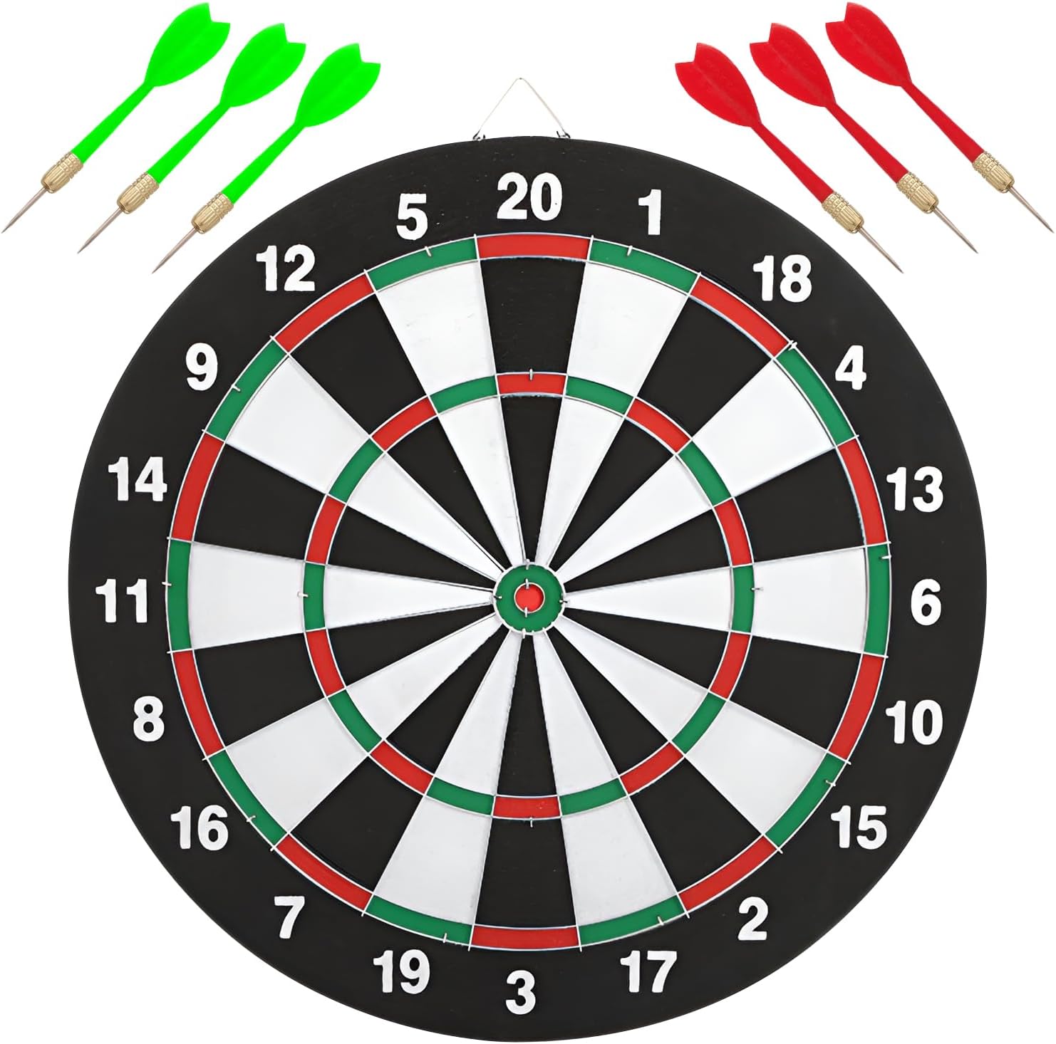 17 inch Dart Board Set, Double Sided Large Size Dartboard Safe Dart Game for Kids Indoor Outdoor Game with 6 Darts for Children and Adults