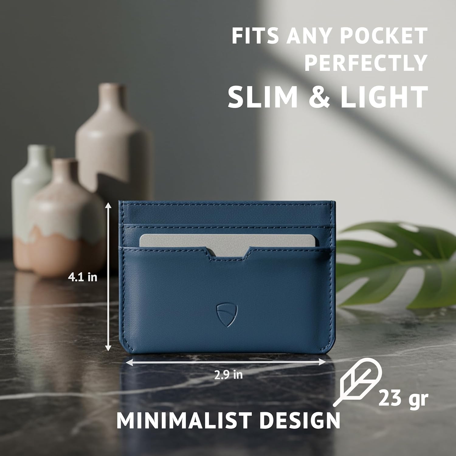 Vaultskin MOORGATE Slim Card Holder - Minimalist Leather Wallet, RFID Blocking Sleeve, Fits Front Pocket, for Men and Women - Image 5