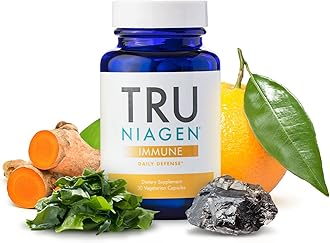 TRU NIAGENImmune Support Supplement - Daily Defense - Vitamin C from Fermentation, Vegan Vitamin D3 2000 IU, Zinc, Plus Theracurmin (Curcumin) + Multi Award-Winning NAD Boosting Niagen 150mg 30ct