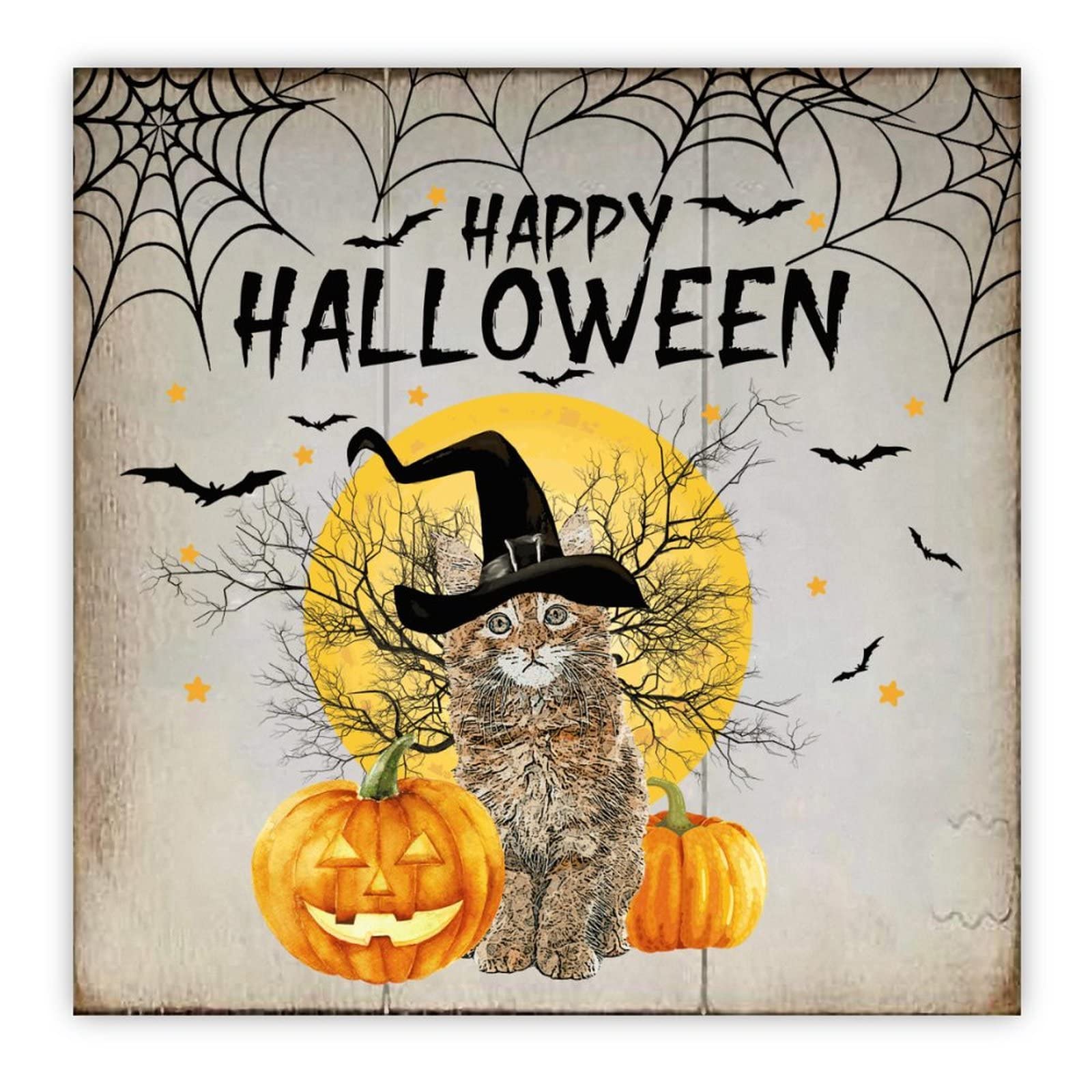 Décoration bois Halloween citrouille pour remplacer le plastique par une suspension durable