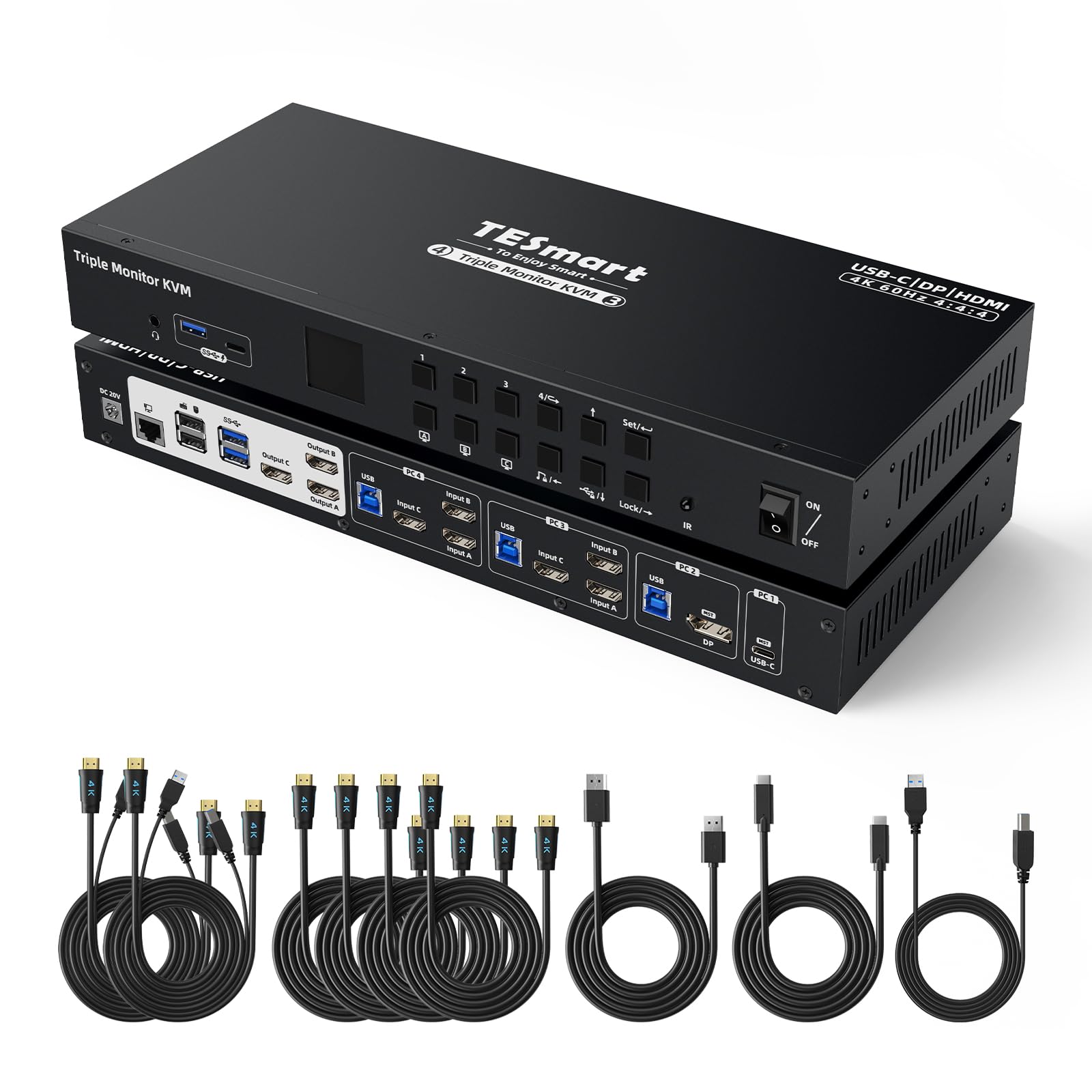 TESmart KVM ノートPC1台およびデスクトップ1台用