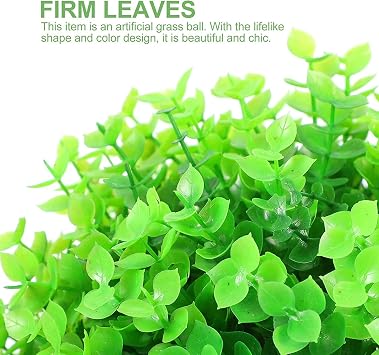 Artificial Boxwood Ball 18inch, Topiary Ball Artificial Outdoor Boxwood Decorative Balls, Artificial Green Grass Ball for Backyard, Balcony, Garden, Wedding Party, Home Office