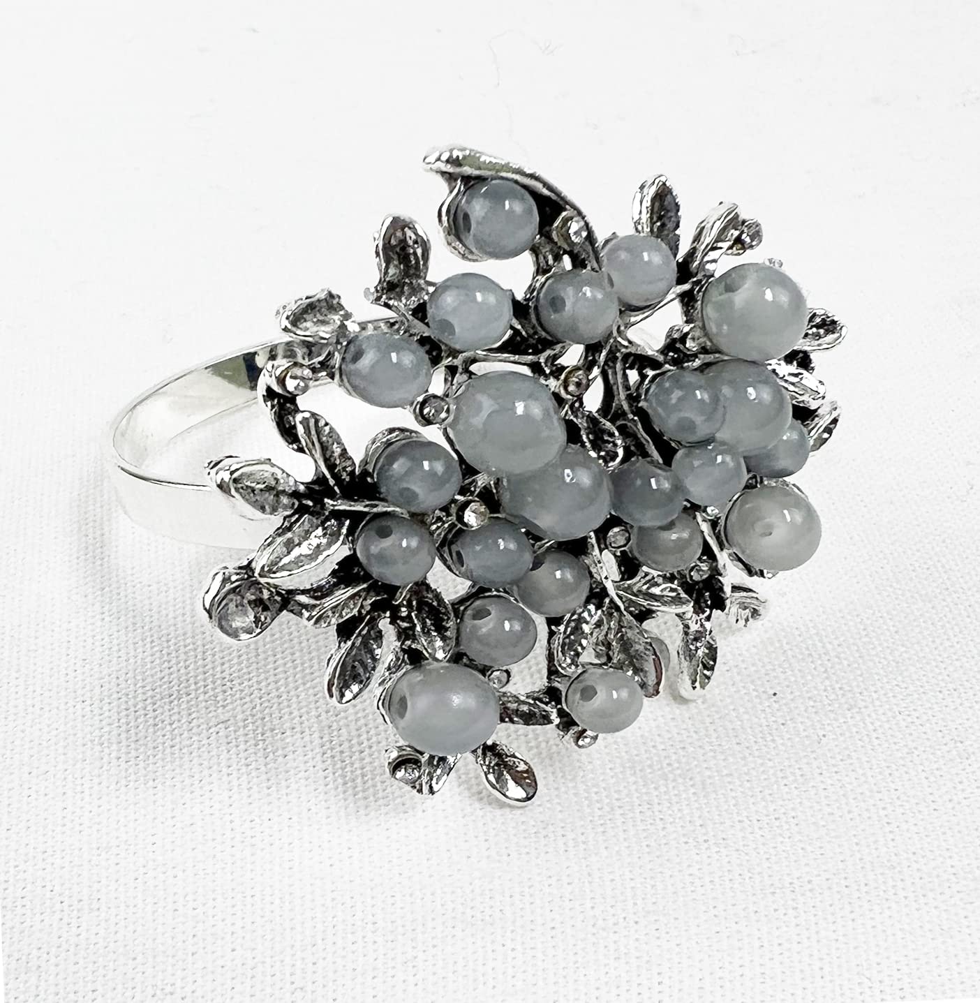 Amazon｜Fennco Styles アンティークシルバーメタルブルービーズ