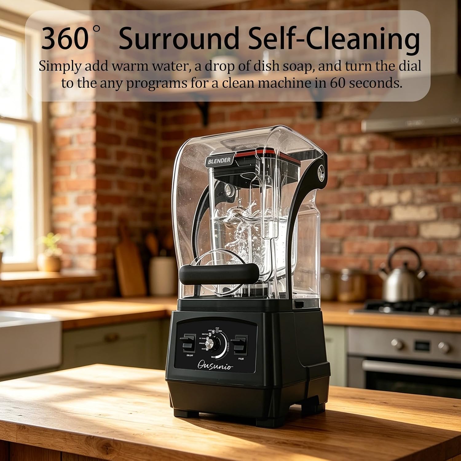 Commercial Blenders for Smoothies with 5 Preset Programs 2200W, 64oz | Adjustable Speeds, 6-Leaf Stainless Steel Blades, Professional Blender with Detachable Sound-dampening Cover