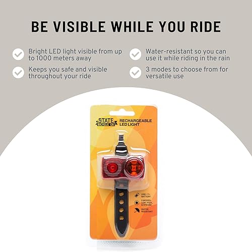 Miniatura 4 de State Bicycle Co. Luz de bicicleta. Luces LED. Luces de bicicletas para montar de noche, ciclismo. Recargable por USB, luz trasera resistente a la