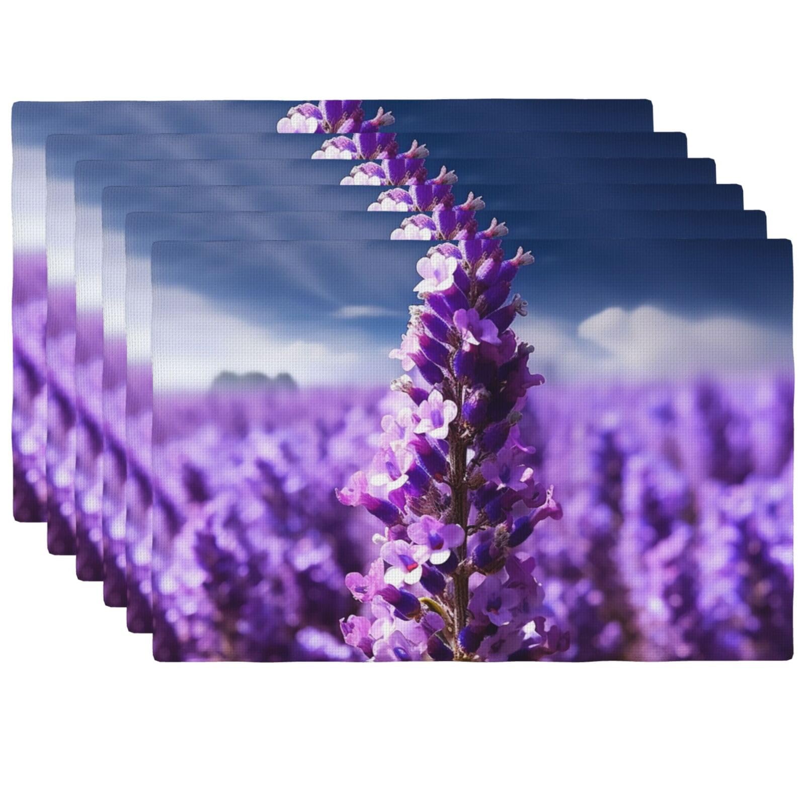 Sets de table lavables motif fleurs de lavande pour proteger votre table des taches