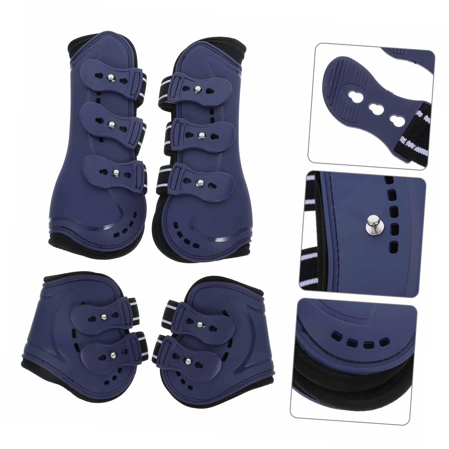 COLLBATH Botas para Caballos Botas para Patas de Caballo Soporte para Tendones Botas para Tendones de Caballo con Delantera Abierta Ajuste Cómodo