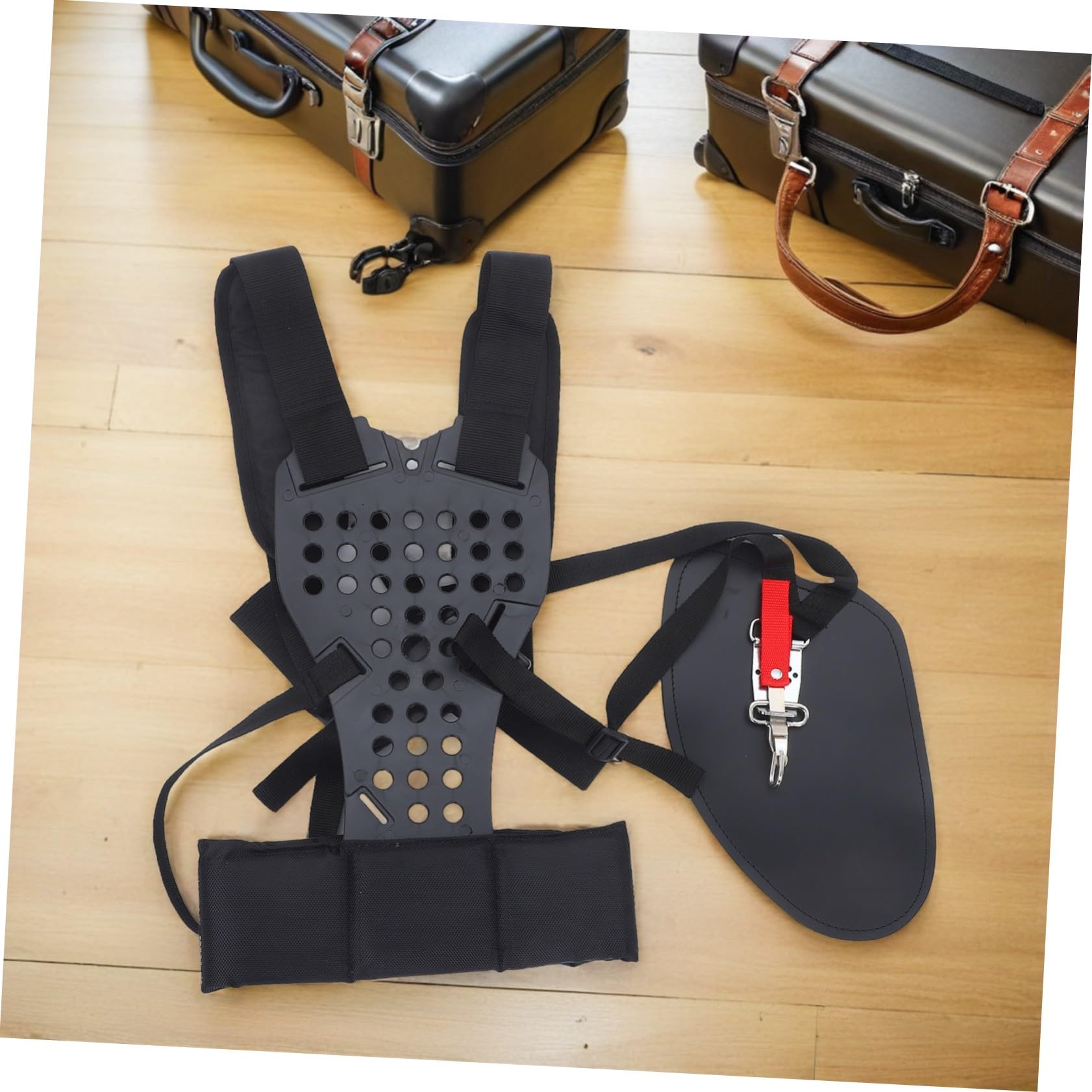 Cinghia per Rifinitore Ergonomica Fascia Soffiatore per Foglie Fascia di Rifinitura Regolabile Doppia Spalla per Il Trimmer Tracolla Bordata Cintura di Rifinitura Regolabile Black