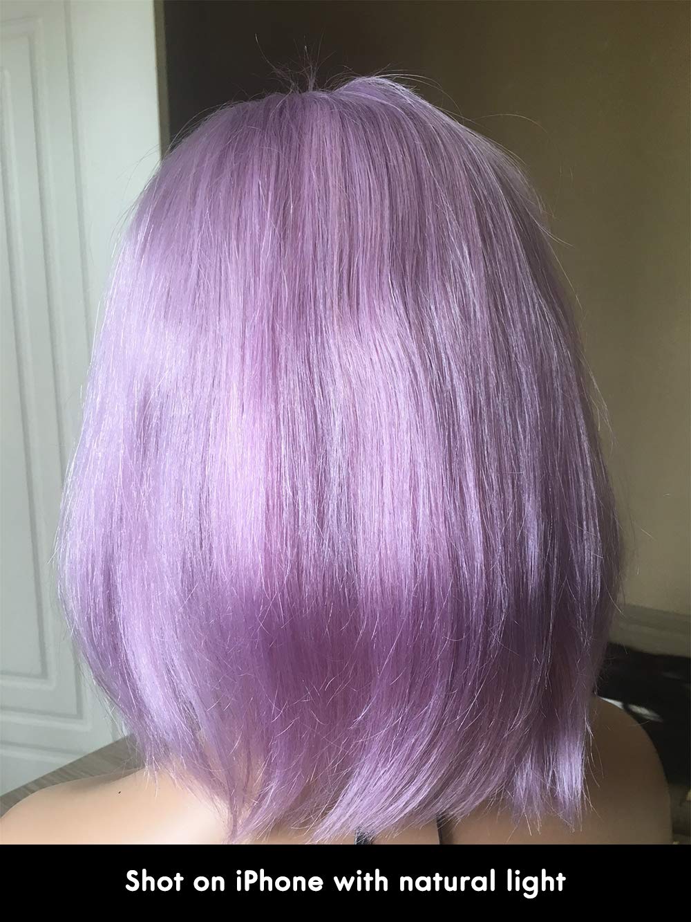 LAVENDER HUMAN BOB WIG Lavender Purple Straight Short Bob Human Hair Wigs 5X5 Lace  main image 2