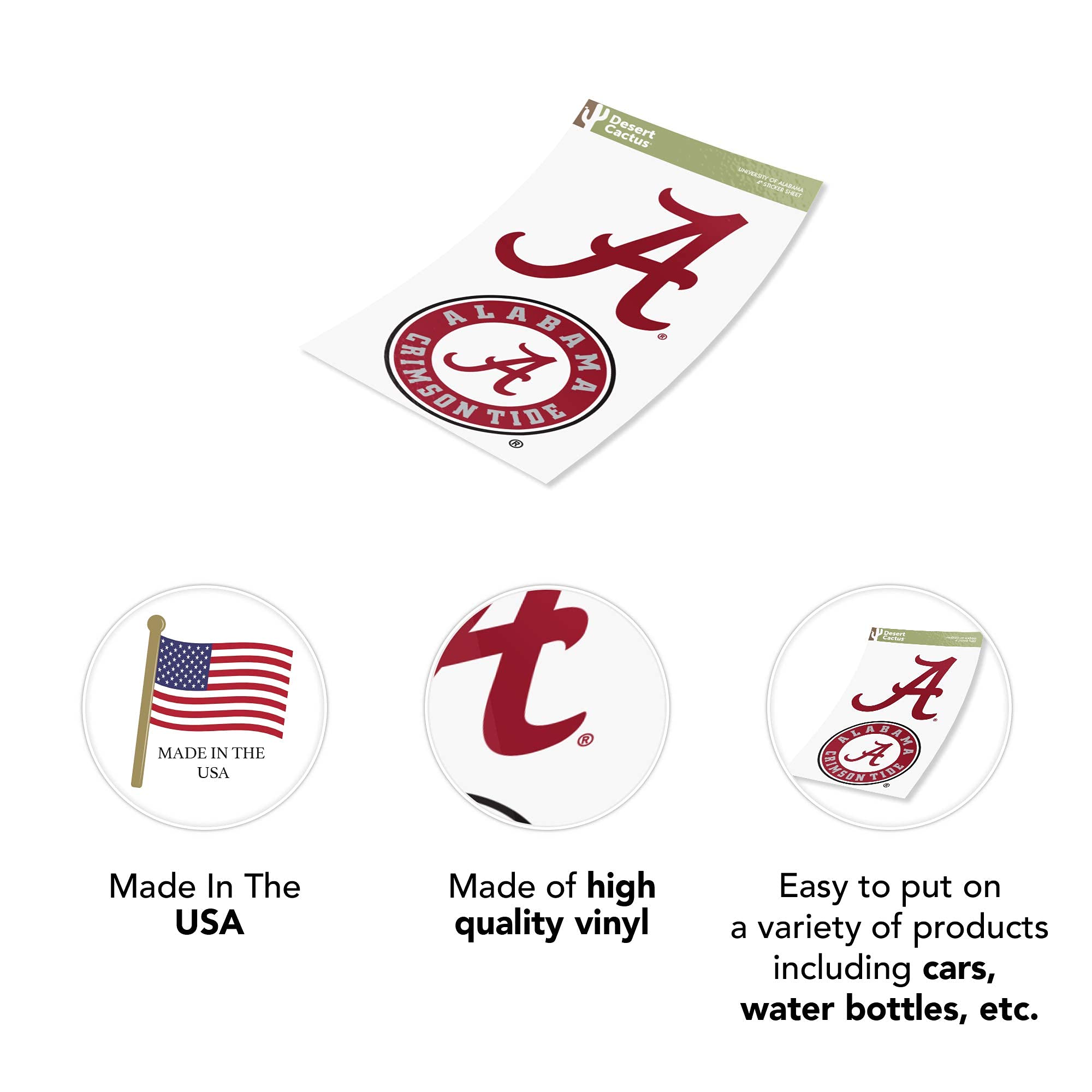 University Of Alabama Roll Tide Bama Crimson Tide Sticker Vinyl...