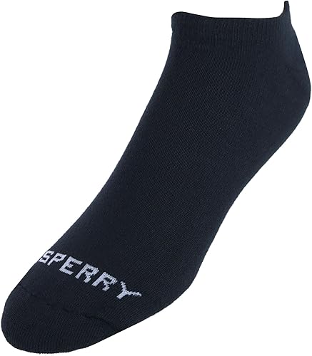 Sperry Calcetines deportivos suaves y básicos para hombre (paquete de 6 pares), color negro, Negro -