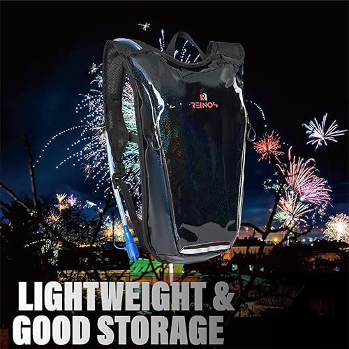 Miniatura 6 de Hydration Backpack Pack with 2L Water Bladder Rave Essentials Lightweight Bag for Hiking, Running Vest, Music Festival for Men Women (Flash)