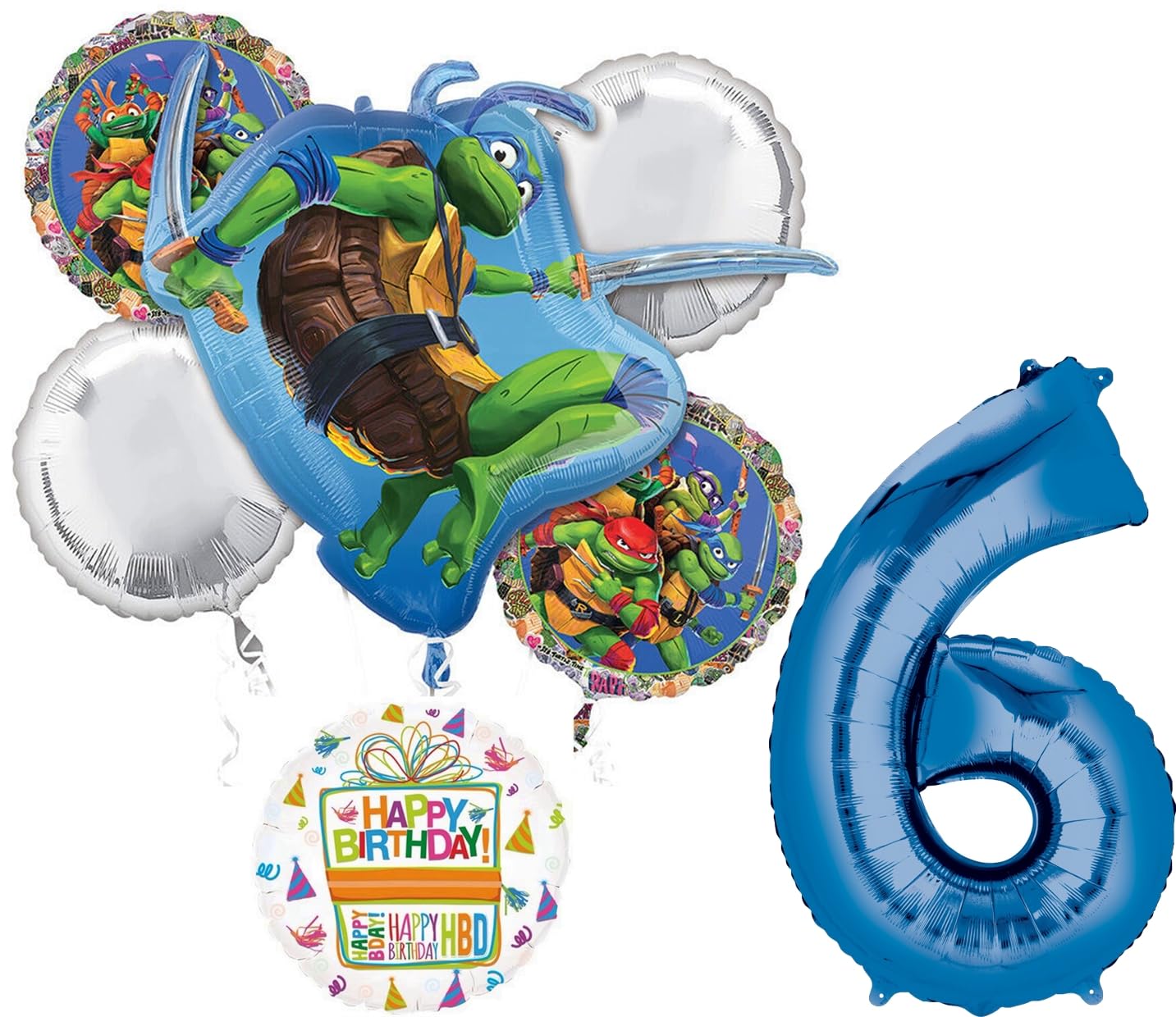 TMNT Theme 6th Birthday Party Supplies Ninja Turtle Mayhem Balloon Bouquet Decorations