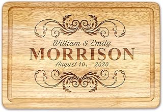 Personalized Wood Cutting Board Engraved Cutting Board for Kitchen Cheese Board Gifts for Wedding Anniversary Birthday Christmas with Any Text for Women Her Mum Grandma Wife (Design 1)