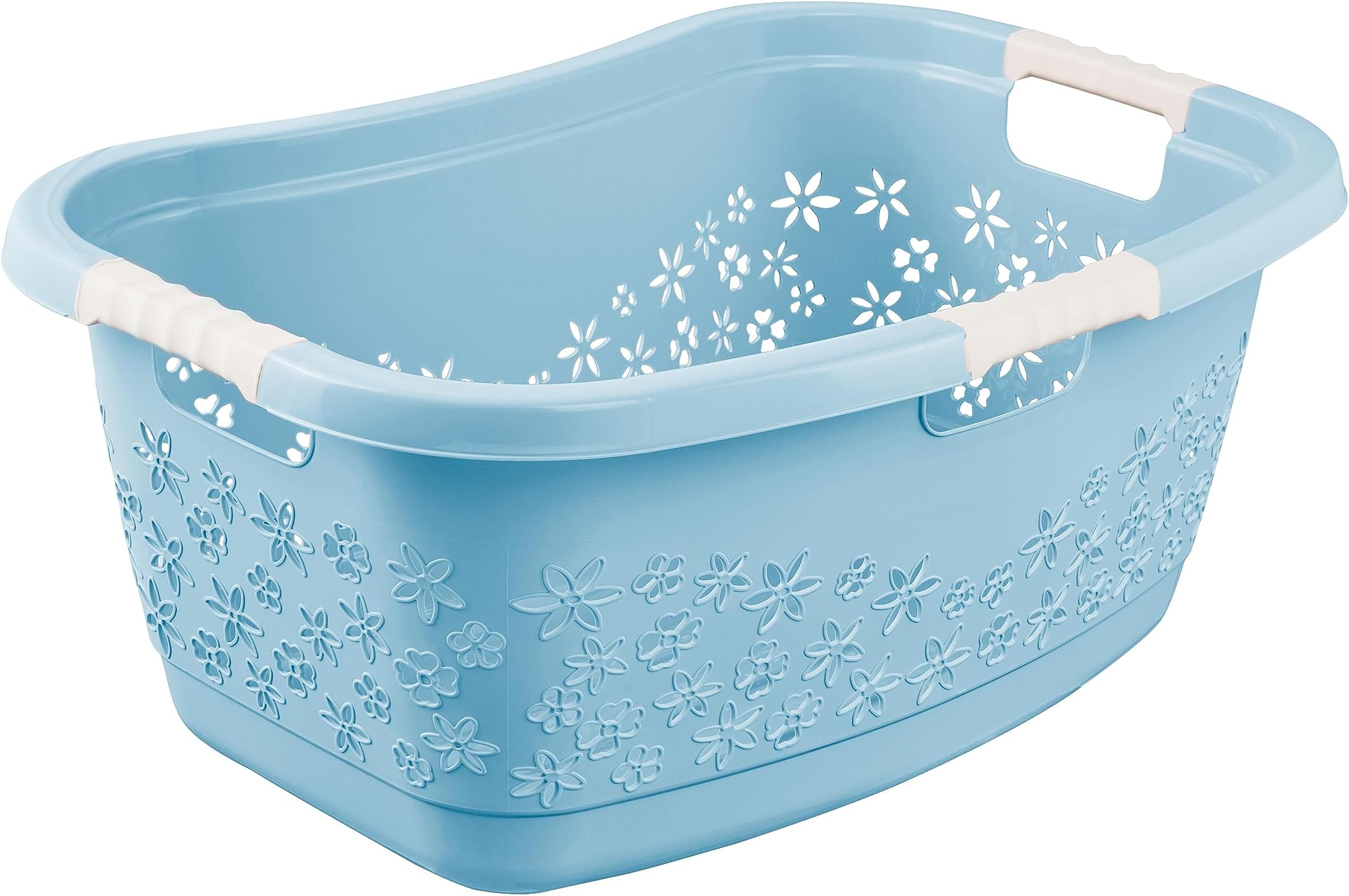 keeeper Lasse Ergonomic Laundry Basket with Soft Handles 50 l, Nordic Blue, 50L