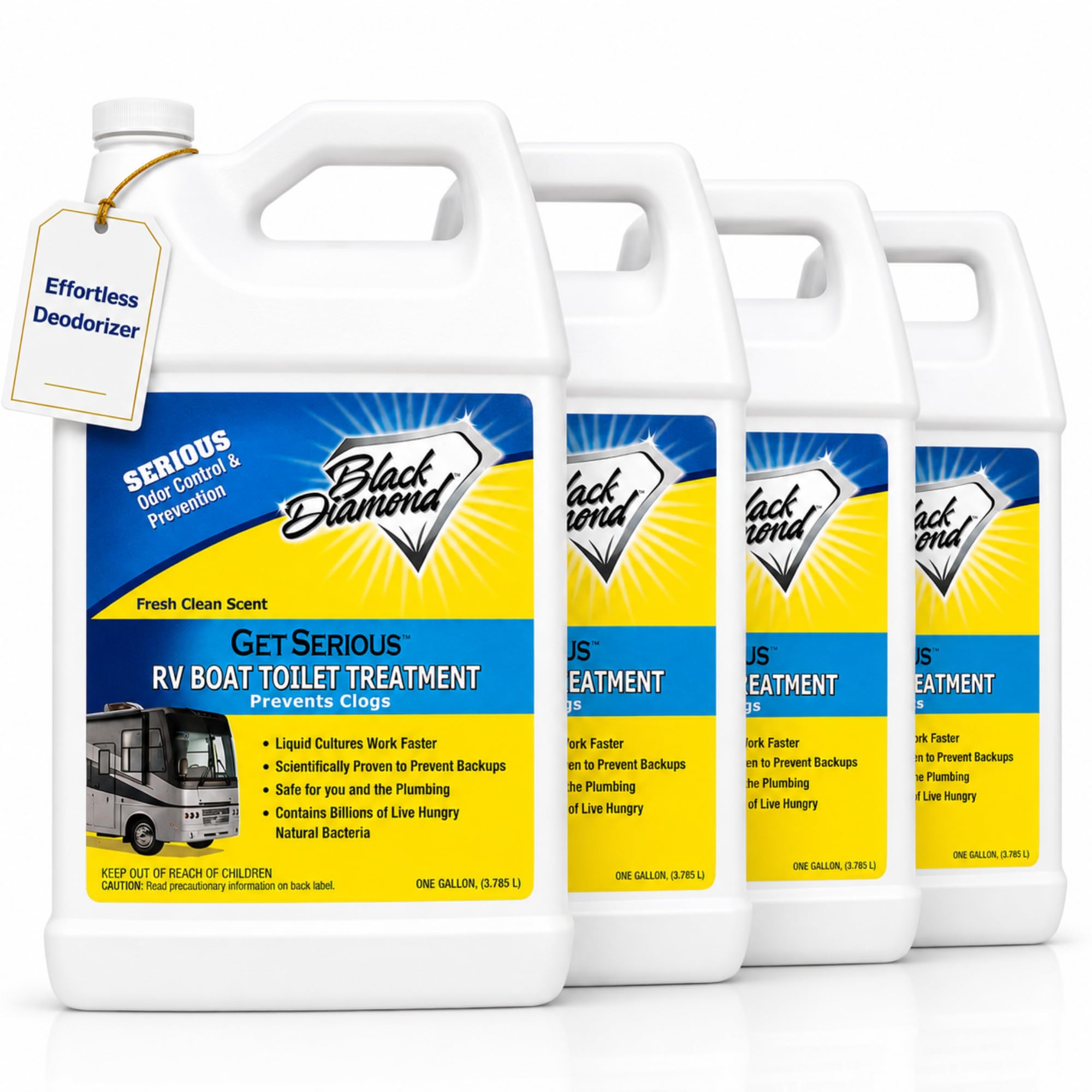 RV, Boat &amp; Camper Holding Tank Treatment &amp; Deodorizer - 4 Gallons