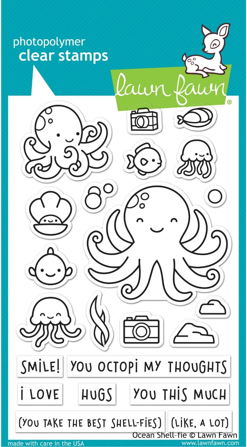 Lawn Fawn LF2329 Ocean Shell-Fie 4X6 Clear Stamp Set