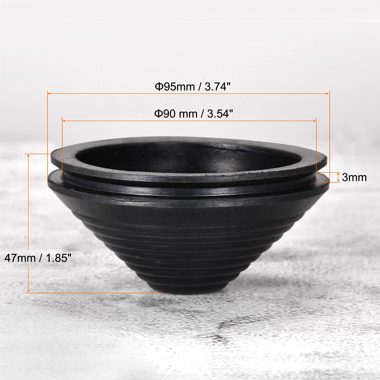 MECCANIXITY Rubber Grommet Mount Dia 90 mm Conical for Wire Protect of Thick Plate Pack of 6