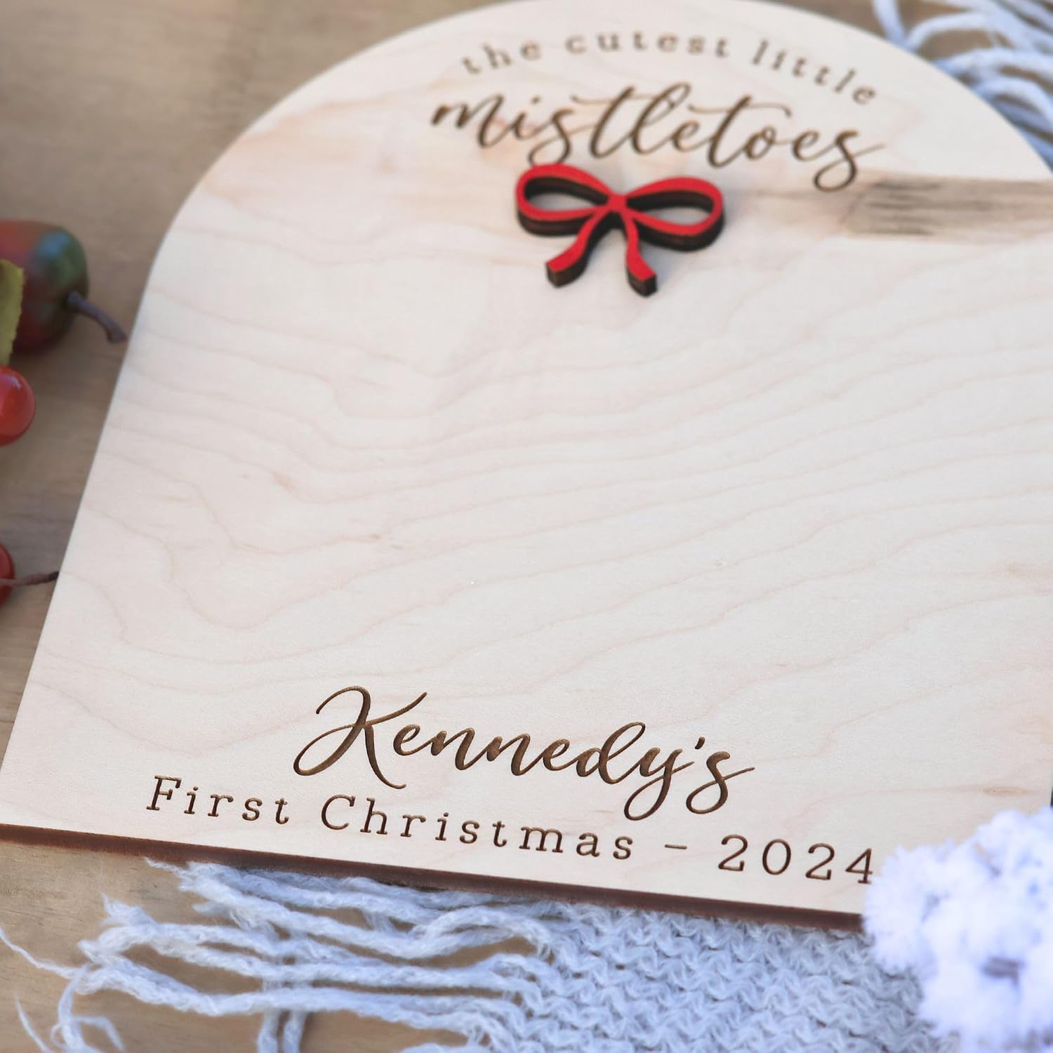 My First Christmas Handprint Art, DIY Footprint Art, Baby's First Christmas, Mistletoes Sign, Wooden Kids Craft, Custom Children's Keepsake, Personalized Baby Christmas Decor