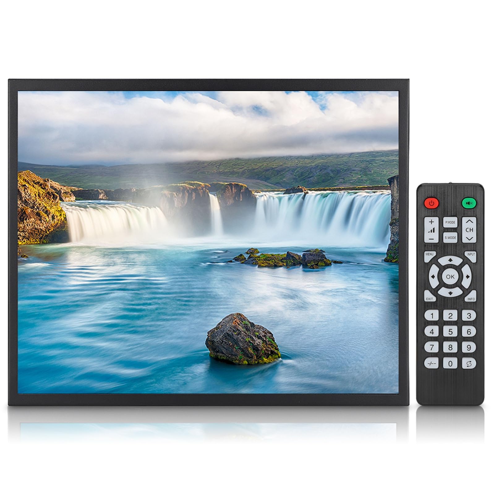 Monitor da 19 Pollici, Monitor Industriale in Metallo Integrato con Schermo TFT 1280x1024, Supporto per Modalità di Installazione Integrate a Parete, per PC, TV, CCTV, Fotocamera e Computer(EU)