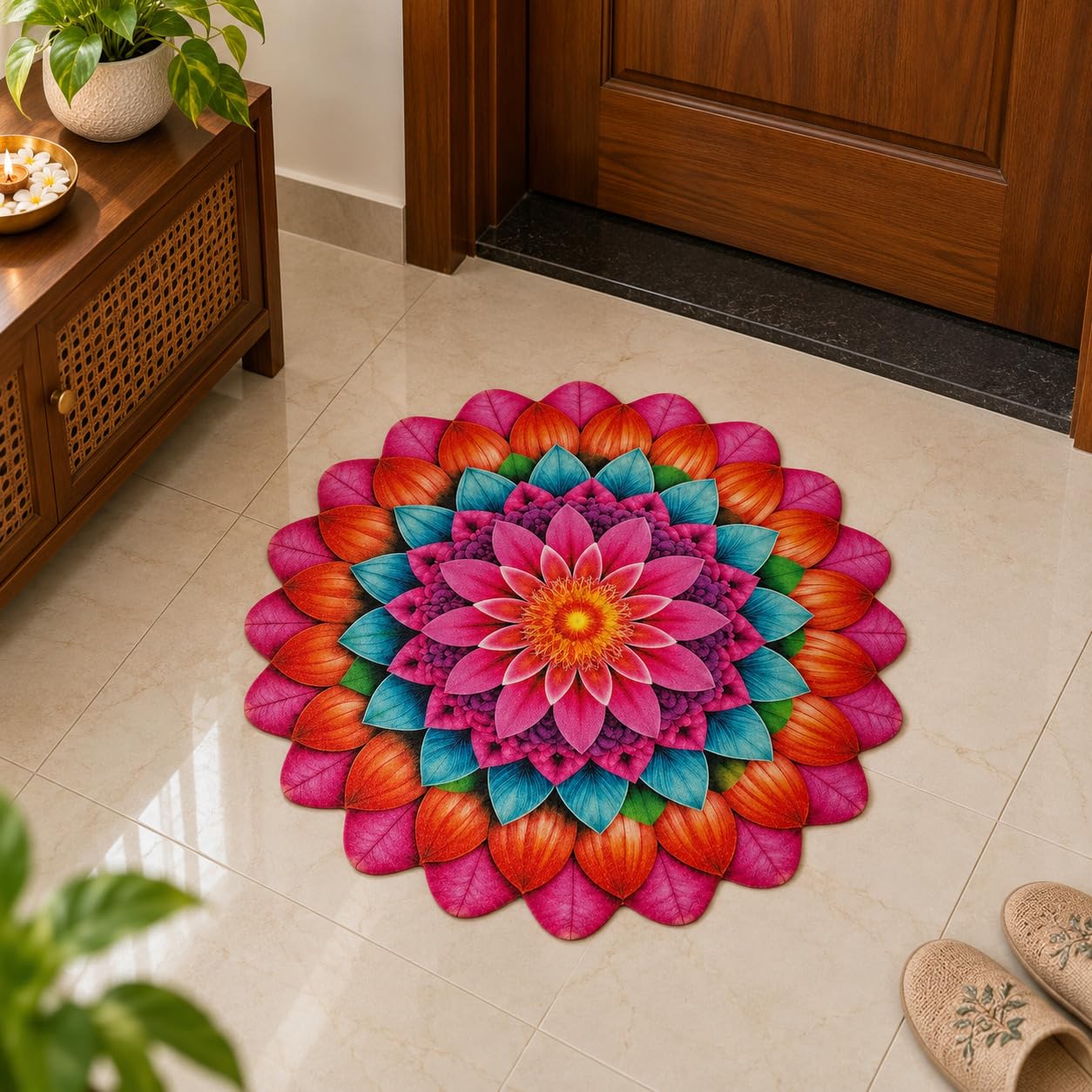 Mandala Floor Mat - Floral Lotus Design FREE SHIPPING -17
