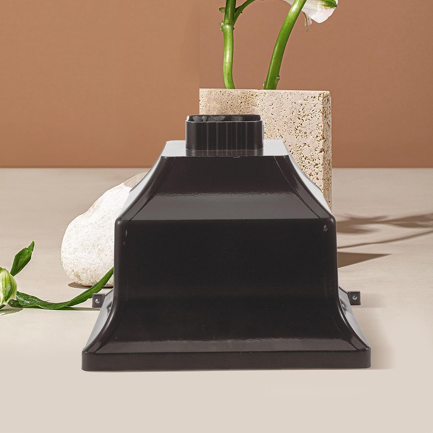 VOSAREA Curved Rainwater Diverter - Aluminum Gutter Downspout Adapter - Roof Drainage Connector Funnel for Yard Water Pipe Collector