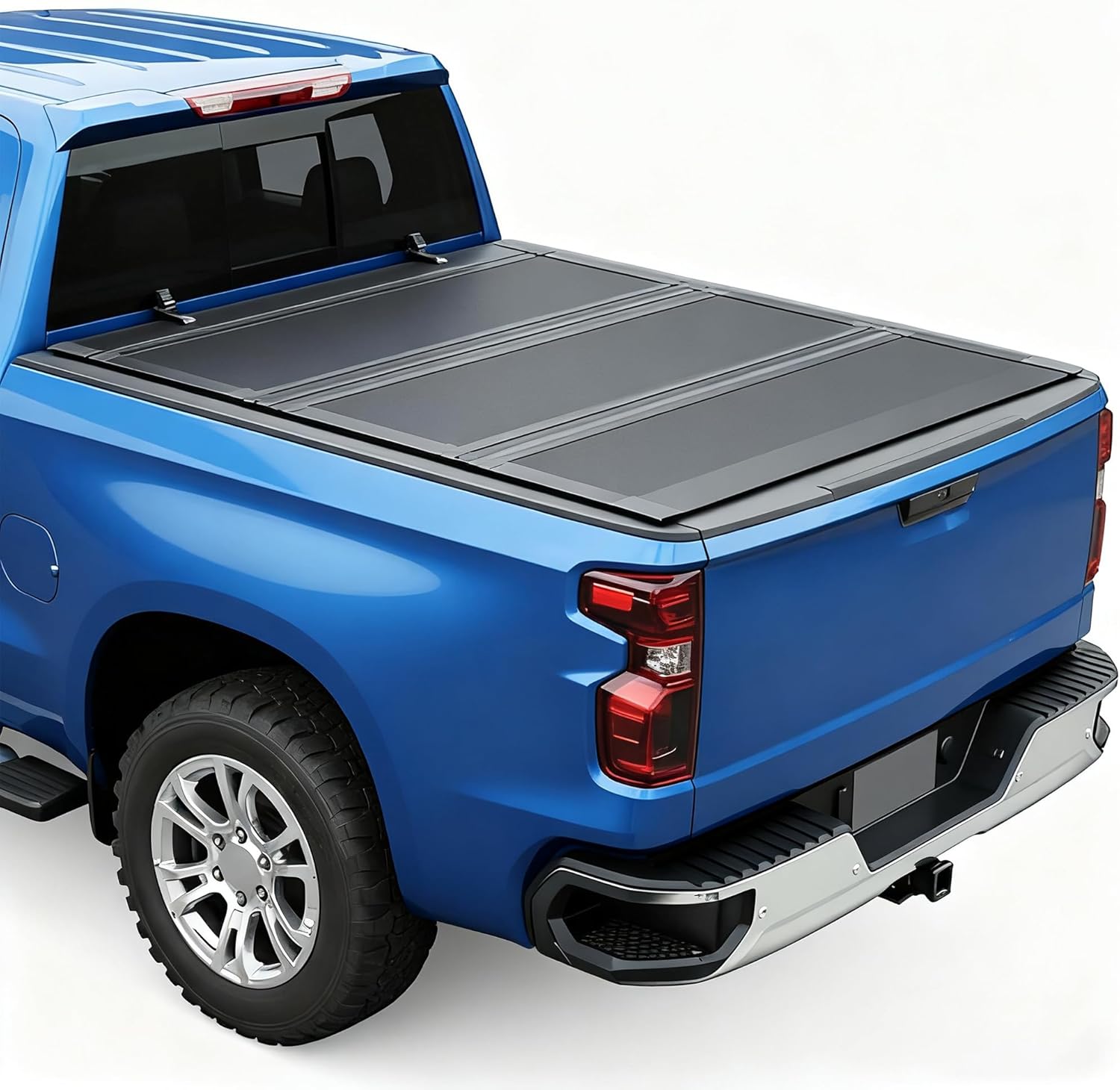 Flip-Up Tonneau Cover Compatible with 2015-2025 Chevy/GMC Colorado/Canyon with 5' 2" Bed (62") FRP Hard Folding Truck Bed Cover No-Drill 100% Bed Access