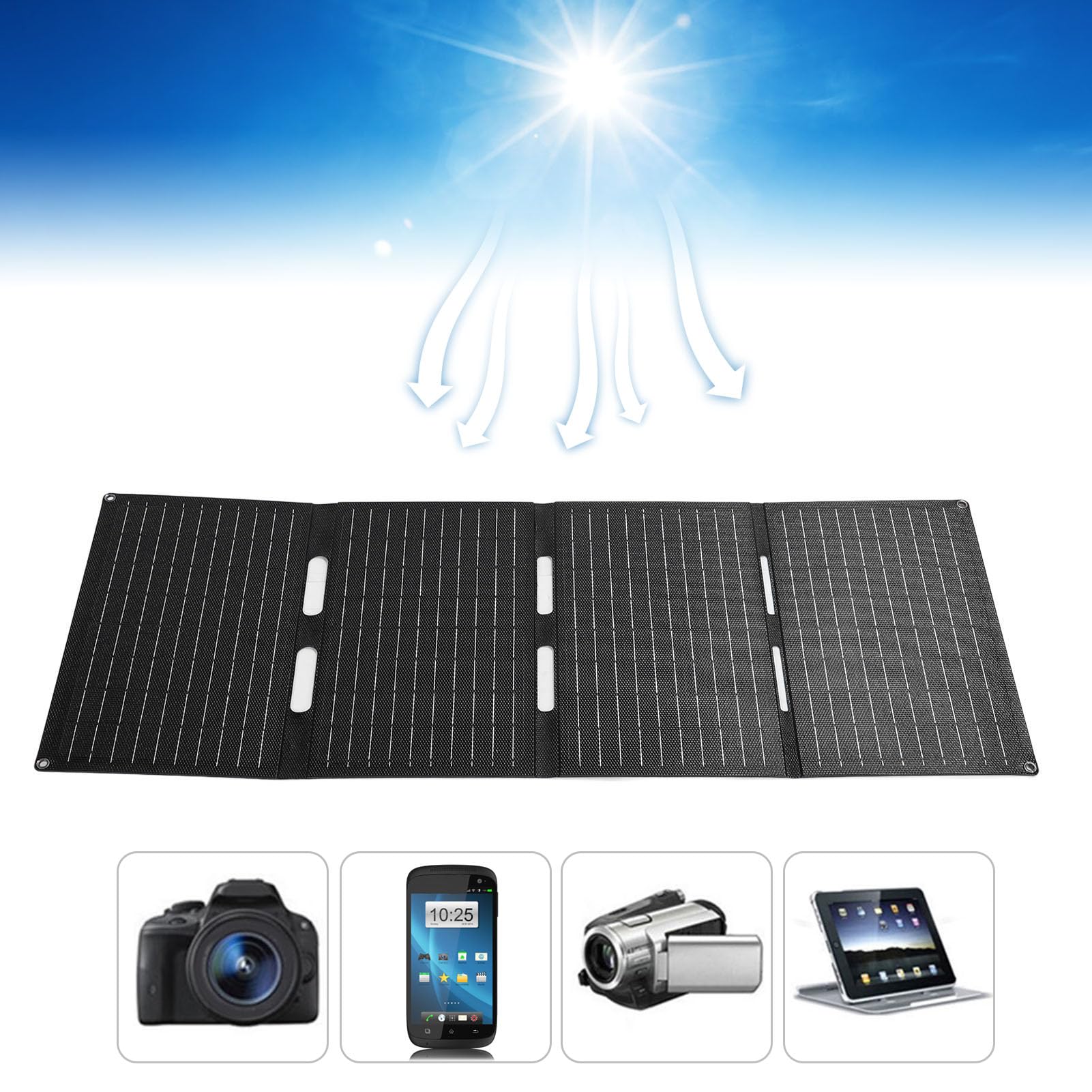 Przenośny Panel Słoneczny O Mocy 60 W Z Wyjściem USB DC Typu C Do Telefonów | I Laptopów