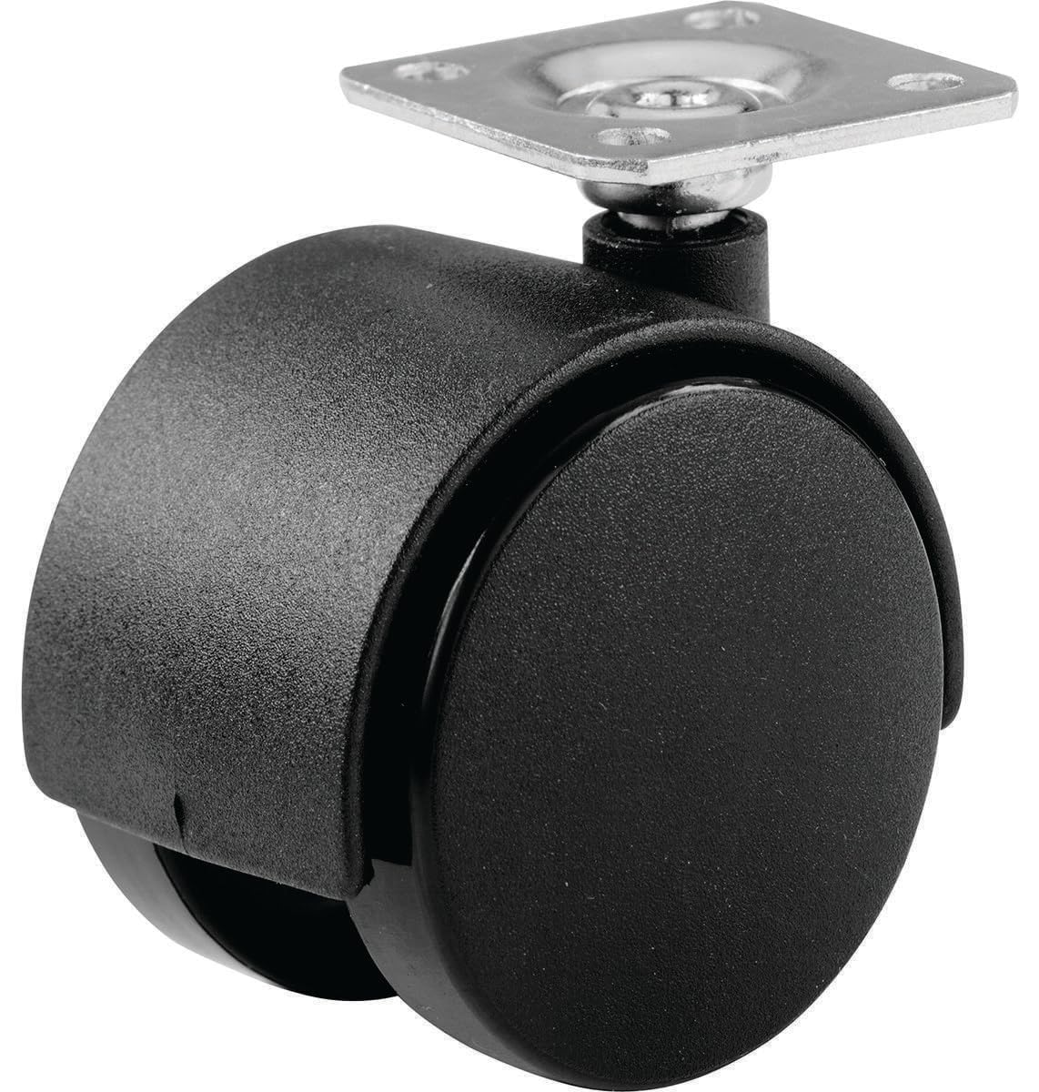 Shepherd Hardware 9417 2-Inch Office Chair Caster, Twin Wheel, 1-1/2-Inch Sq. Plate, 75lb Load Capacity, 2-Pack