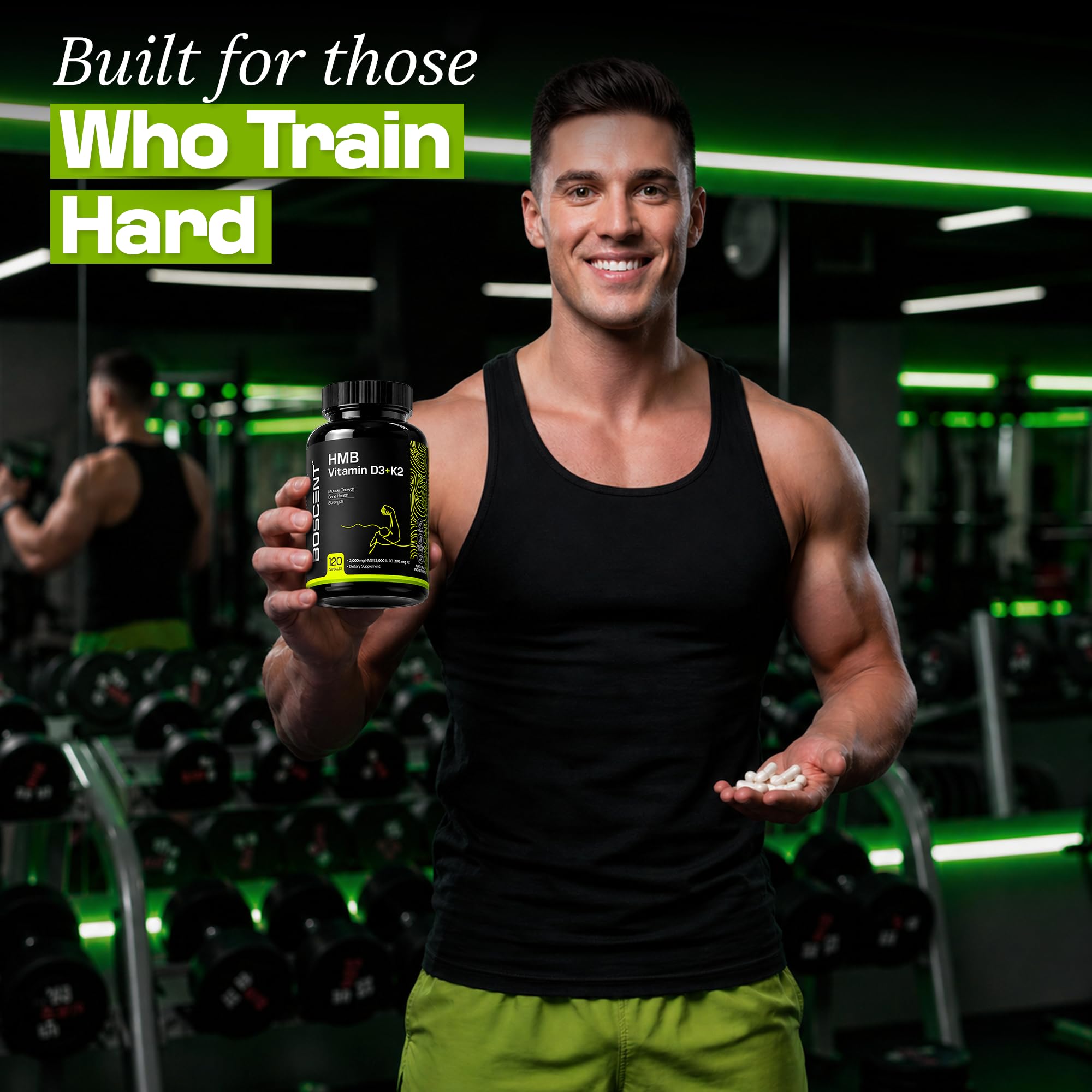 HMB 3000mg Supplement | Vitamin D3 K2 + Calcium | Muscle Recovery, Lean Muscle Support & Bone Health | Muscle Retention Support Supplement for Men & Women | Non-GMO | 120 Capsules — Amazon image 7