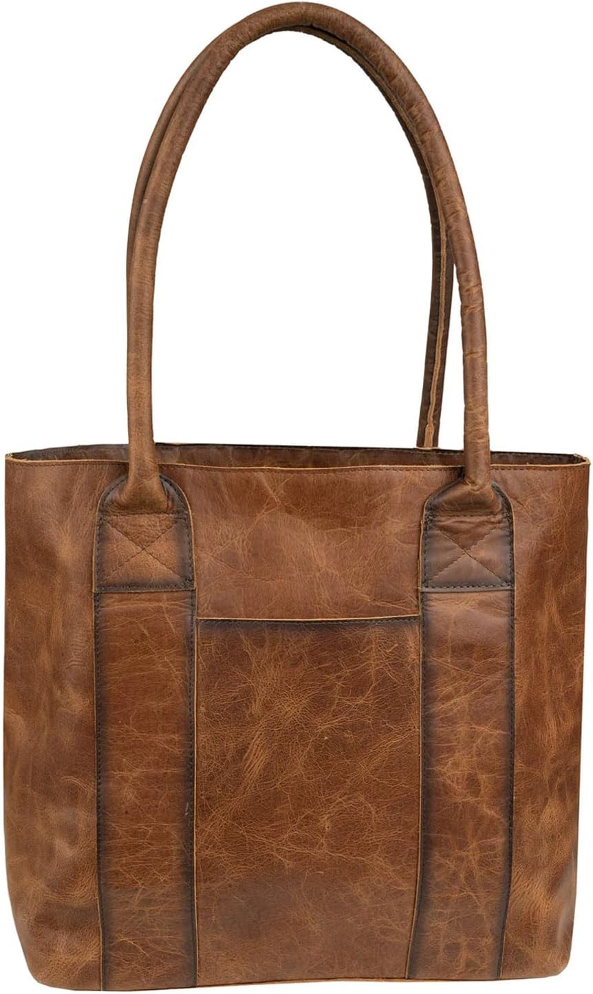 STS Ranchwear Womens Vaquero Cowhide/Tan Leather Tote Bag