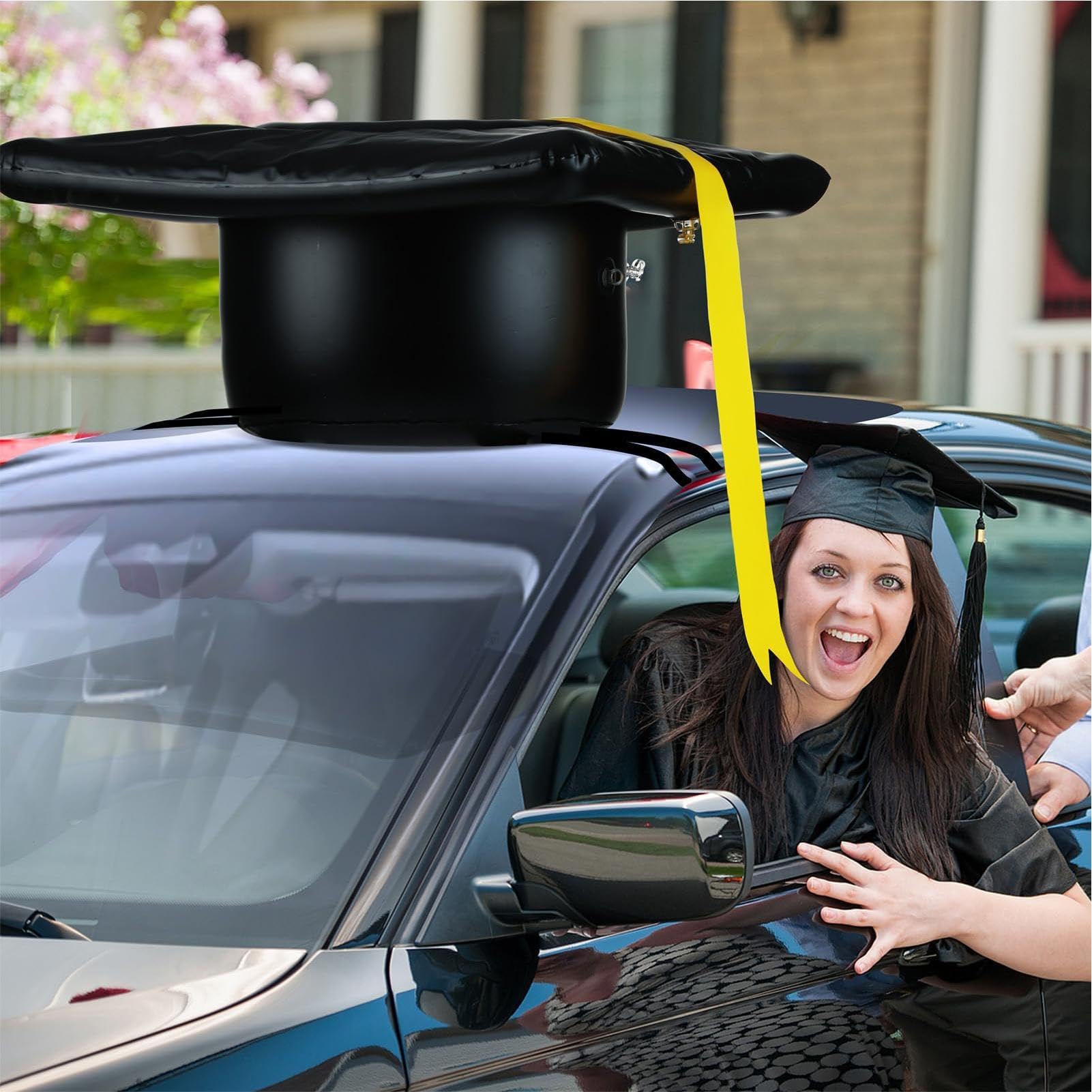 Decorazione tetto auto,Cappello di laurea gonfiabile durevole in PVC,Cappello Di Laurea Gonfiabile Per Tetto Auto - Per Veicoli: Camper, Berlina, Pickup, Trattore, Camion