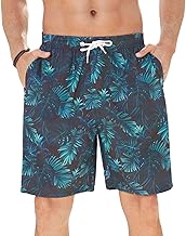 Enlision Short de Bain Homme Plage Séchage Rapide Maillot de Bain Homme Piscine Hawaïen Imprimé Shorts et Bermudas Été Léger Surf Natation Vacances Pantalon Court avec Doublure en Filet S-3XL