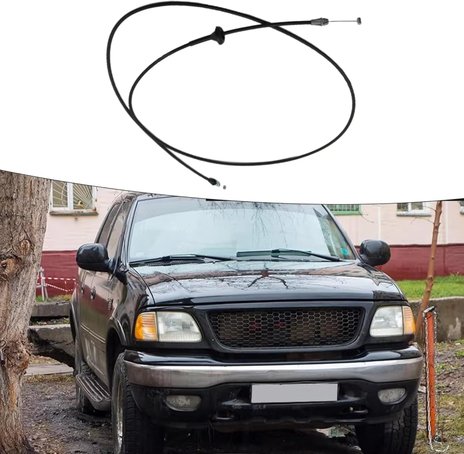 Bonnet Release Handle for Expedition 1997 1998 1999 2000 2001 2002 Replacement Car Front Hood Latch Lock Release Cable OEM:F65Z16916AB