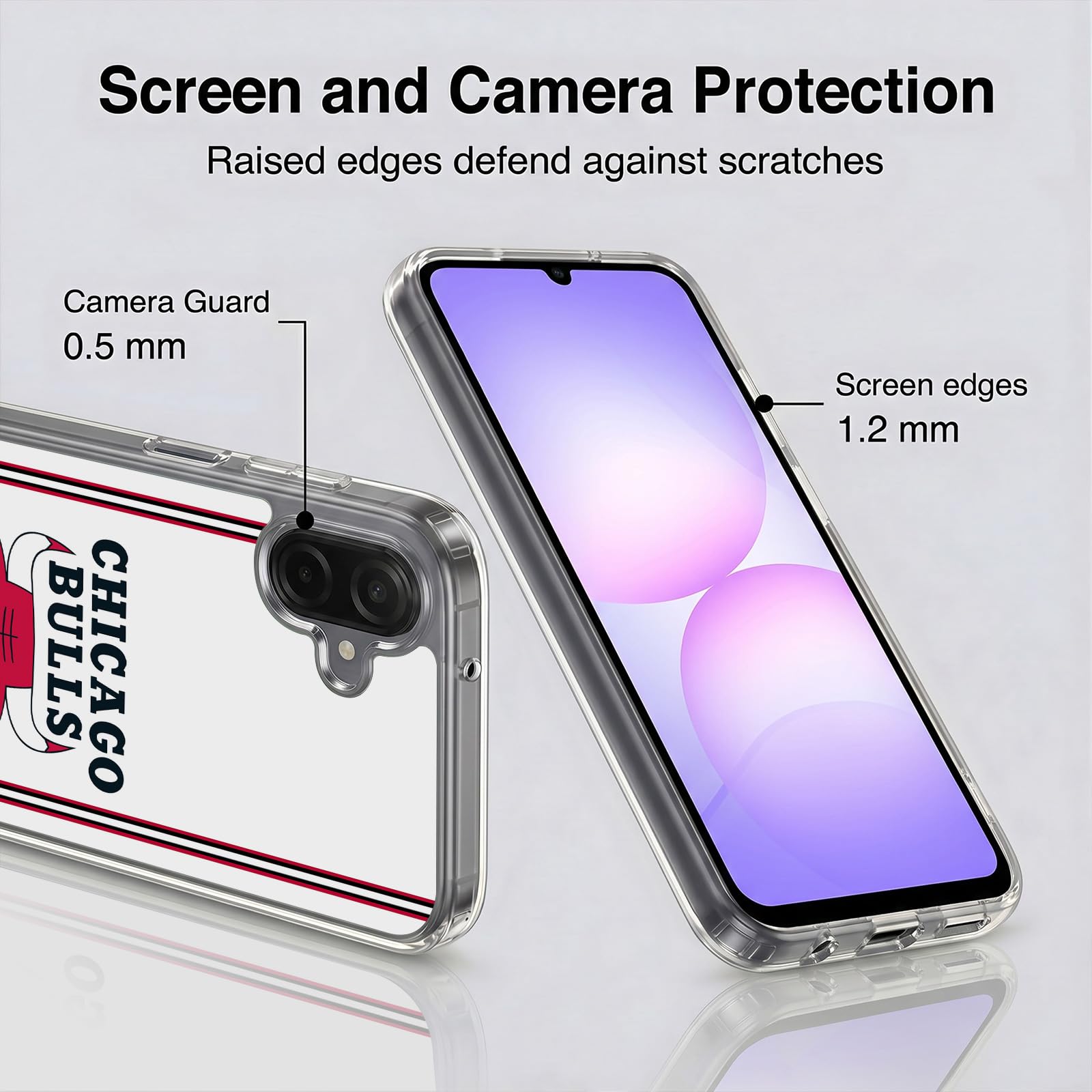 Head Case Designs sous Licence Officielle NBA Design Blanc Chicago Bulls Logo Coque en Gel [Protection de Qualité Militaire] Compatible avec Samsung Galaxy A07 4G