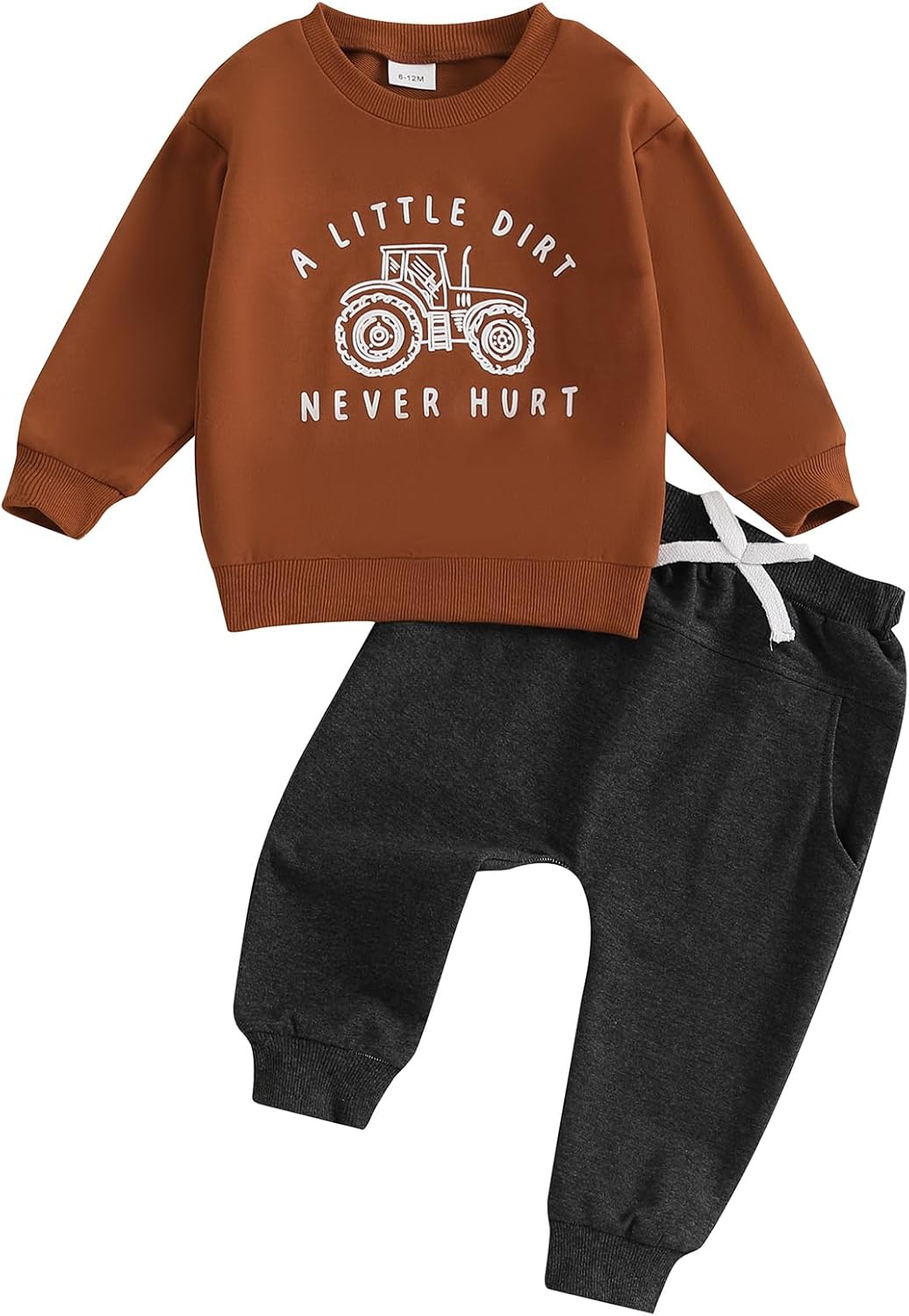 fhutpw Toddler Baby Boy Clothes Funny Letter Long Sleeve Sweatshirt Pullover Top Jogger Pants Fall Winter Outfits