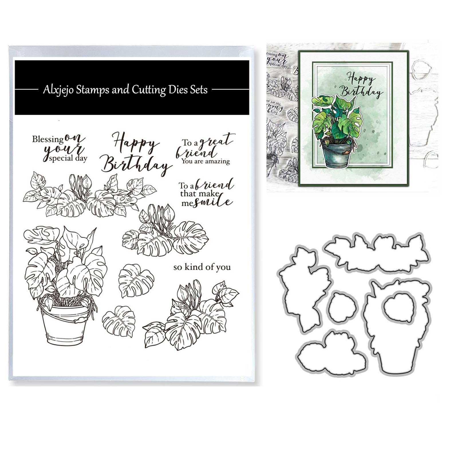 Alxjejo Cutting Dies and Stamps Set 2024-2025-2026,Stamps and die for Card Making for DIY Birthdays, Thanksgiving Day, Valentine's Day, Scrapbooking, Art Craft, Festivals Greeting Card Album