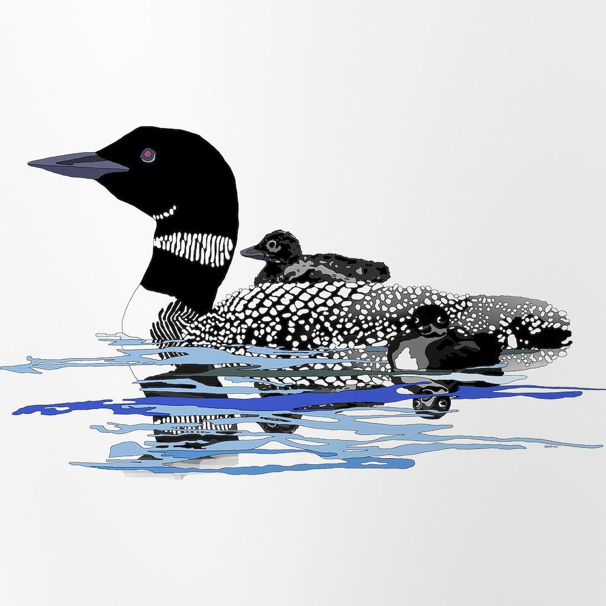 CafePress Loon With Babies Pint Glass, 16 oz. Drinking Glass