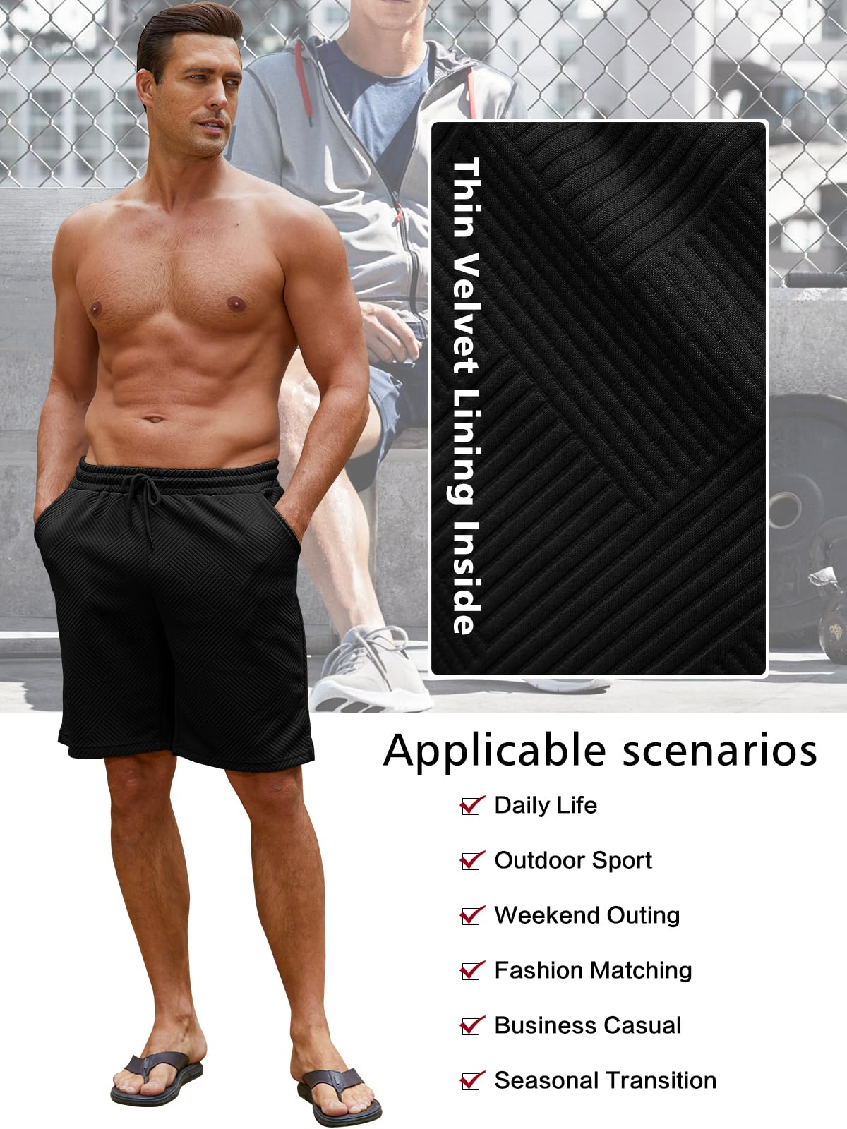 Pantalones Cortos Hombre Verano Bermudas Ligero Transpirable Bolsillos