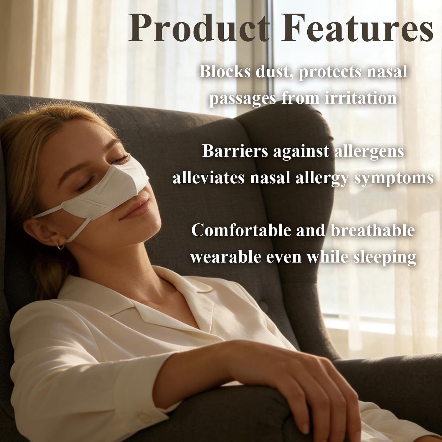 20 Pack Nose Cover Mask, Disposable Anti-pollen Nose Cover Protection, Women/Teenager Breathable Anti-Allergy Nasal Filter Cover for Outdoor Activities, Gardening, and Travel, Individually Wrapped