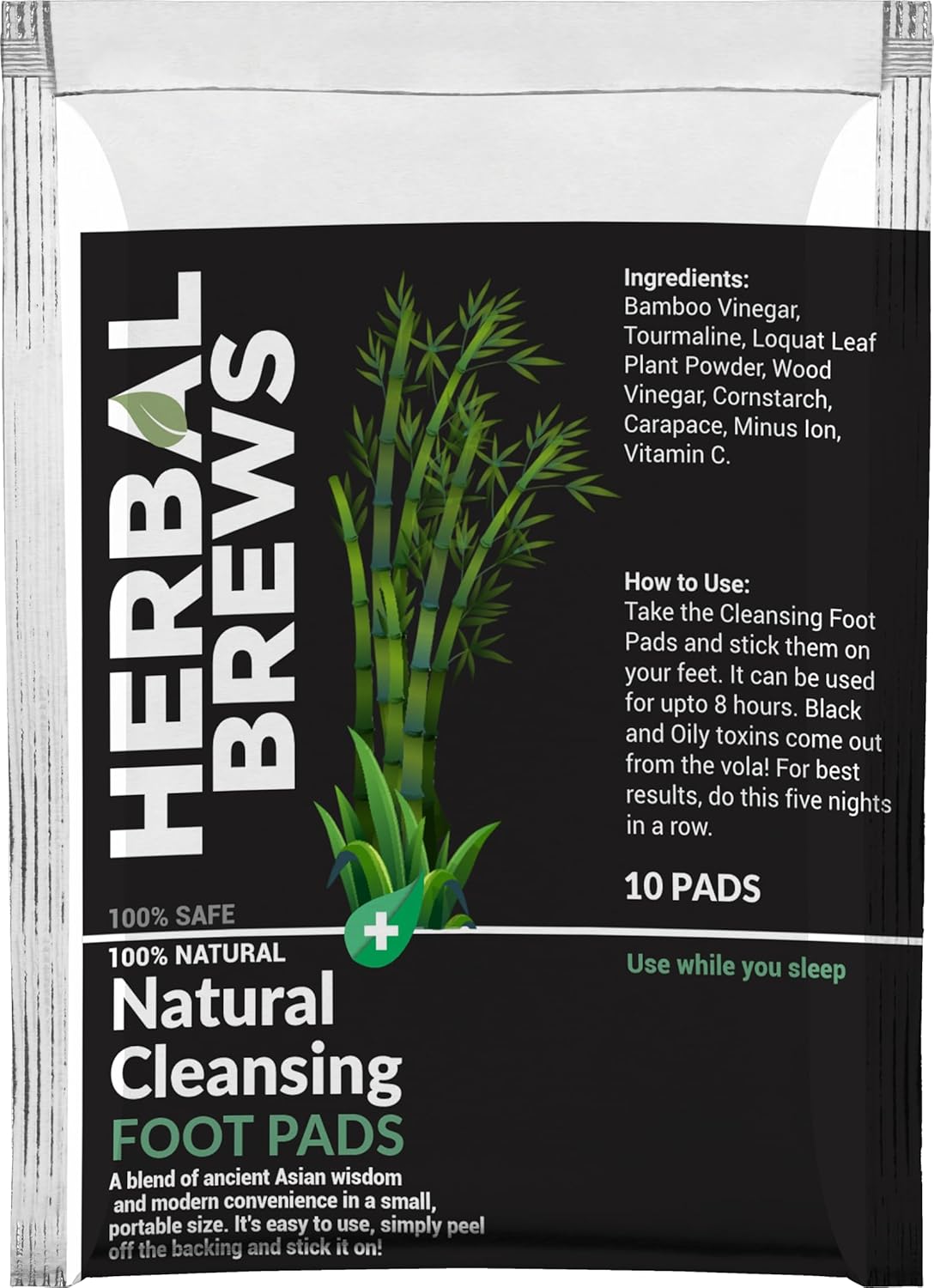 Herbal Bruz - Foot Patch for detox | Toxin remover foot pad, detoxifais, stress relief | Original deep cleaning foot pad | Premium Natural Bamboo Foot Pad | Cleaning, moisturizes and energetic. For men and women. 10 pads (original, one size) Herbal Bruz - Foot Patch for detox | Toxin remover foot pad, detoxifais, stress relief | Original deep cleaning foot pad | Premium Natural Bamboo Foot Pad | Cleaning, moisturizes and energetic. For men and women. 10 pads (original, one size)