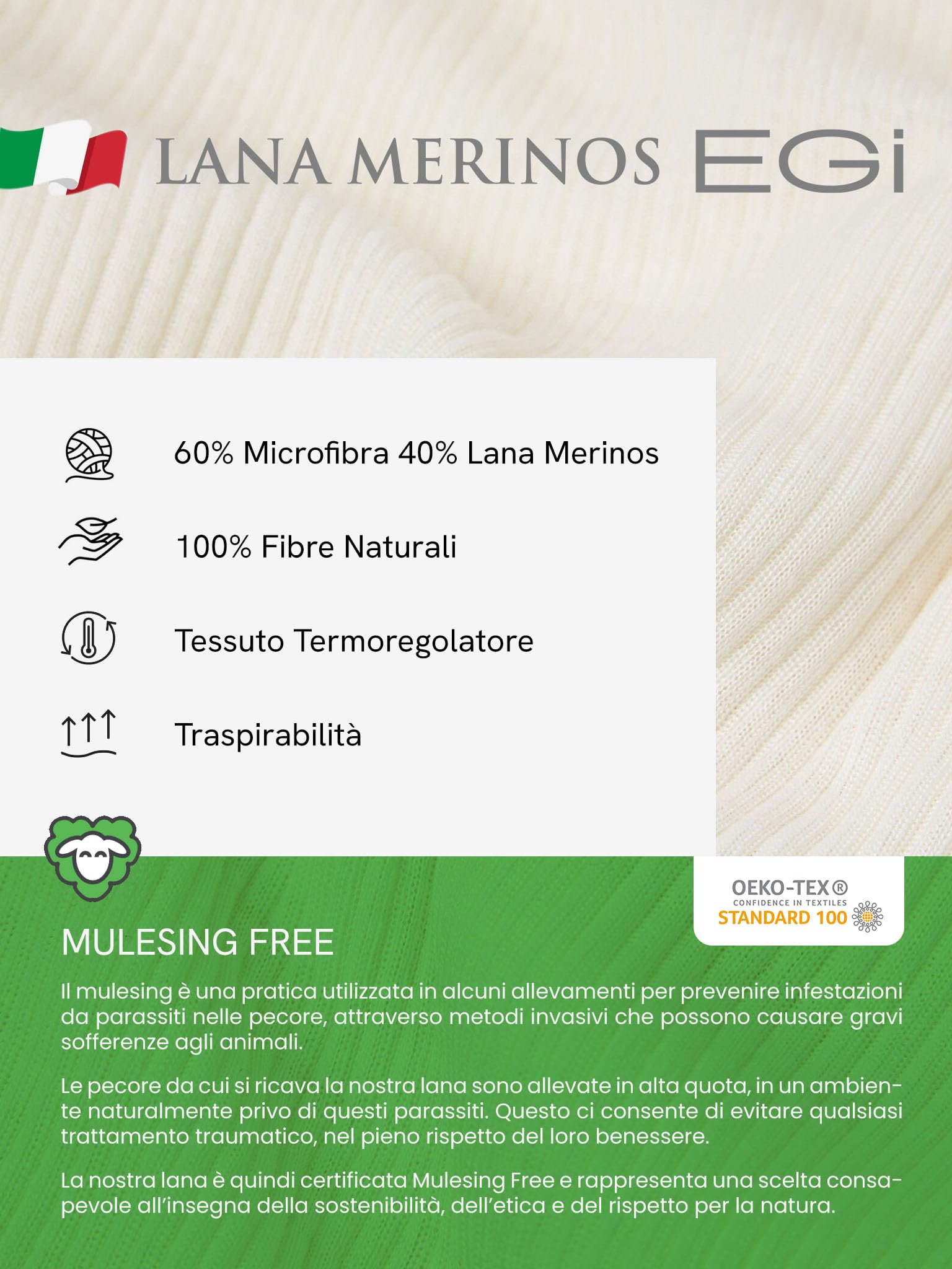 EGI Maglia Donna Micro Lana Manica Lunga Intimo Termico Caldo Elegante Pizzo Plissé Made in Italy, Art. 303