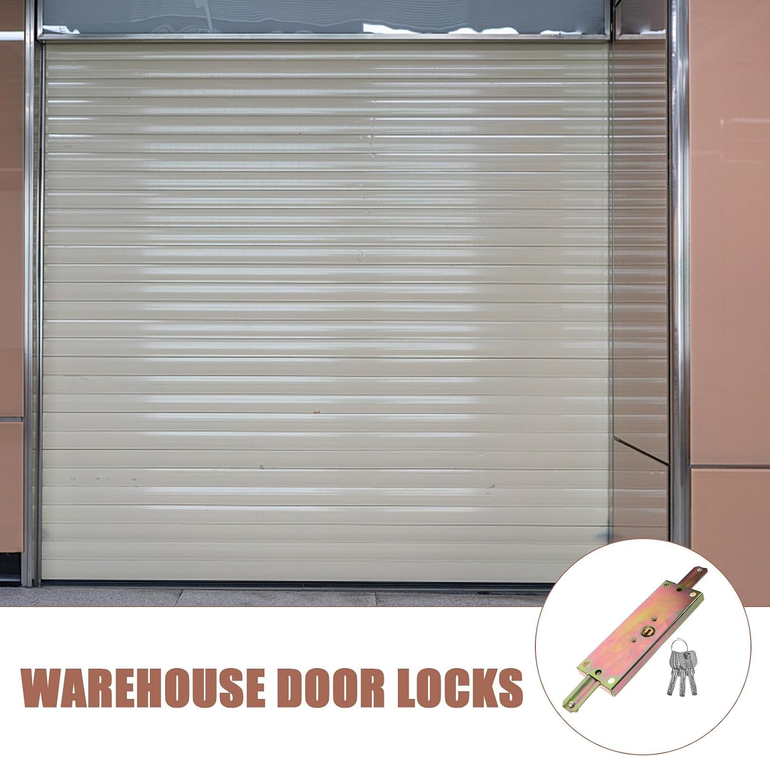 Heavy Duty Garage Door Lock Set with High Security and Convenient Operation, Steel and Zinc Alloy Construction, Sleek and Stylish Design for Warehouses and Shops