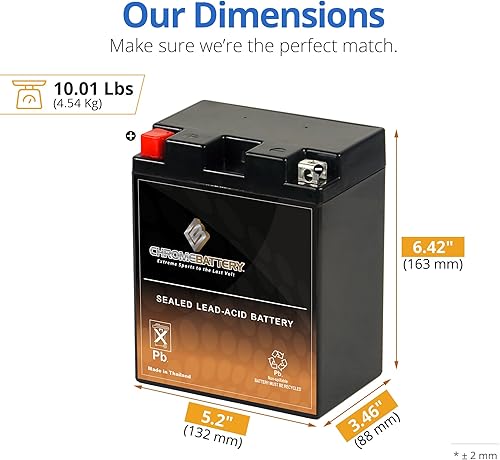 Miniatura 45 de YTX14AHL-BS Power Sports batería de alto rendimiento.