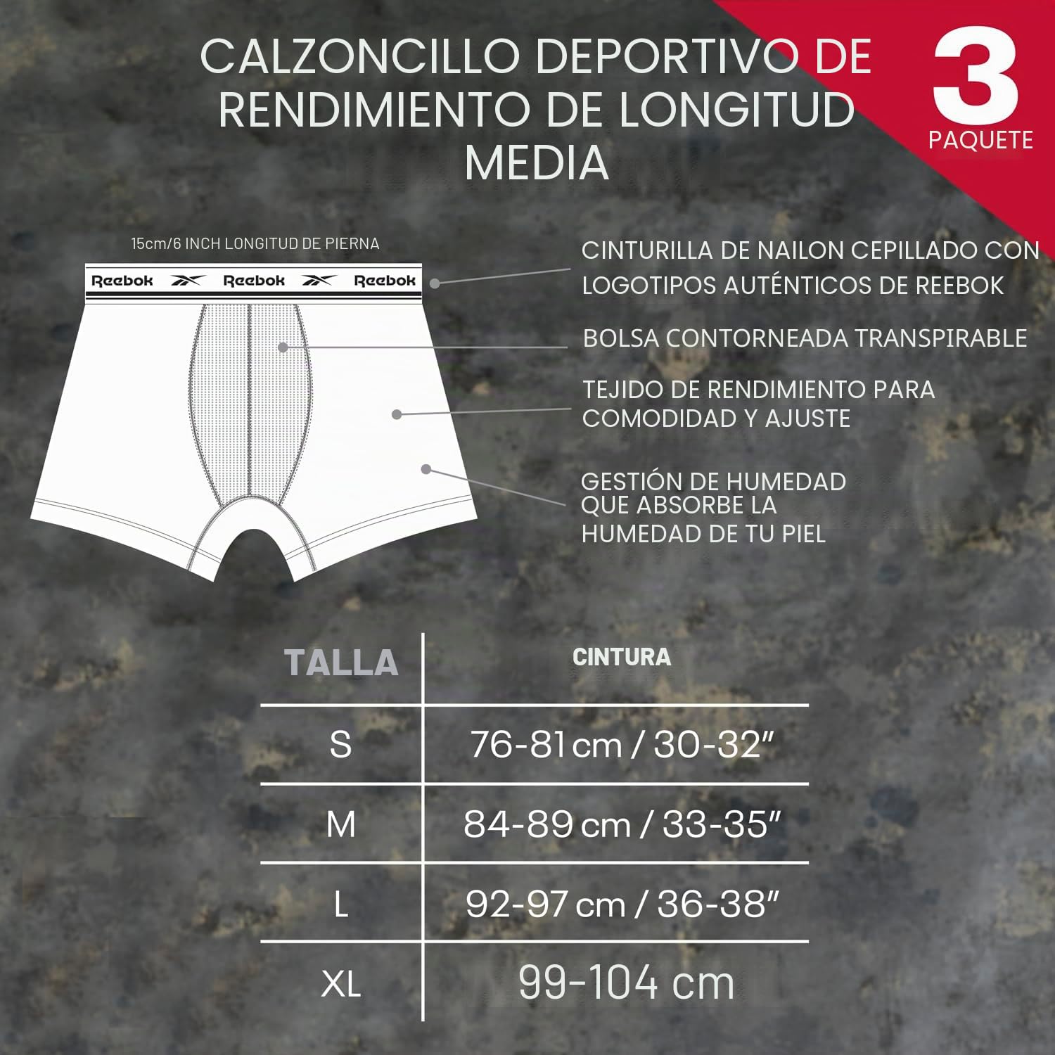 Reebok Ainslie, Baúl Deportivo para Hombre, (Pack de 3)