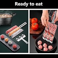 Vista 7 de Triple máquina para hacer albóndigas, cuchara de carne con pala de corte, juego de albóndigas de bricolaje para olla caliente, herramientas