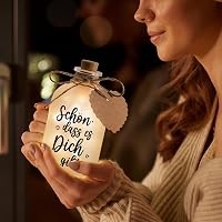 BBTO LED Világító Üveg Dekoráció - Klasszikus Barna Palack 20 LED Fénnyel - Vízálló Ajándék Nőknek, Barátnőknek Születésnapra, Esküvőre, Kar 4